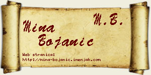 Mina Bojanić vizit kartica